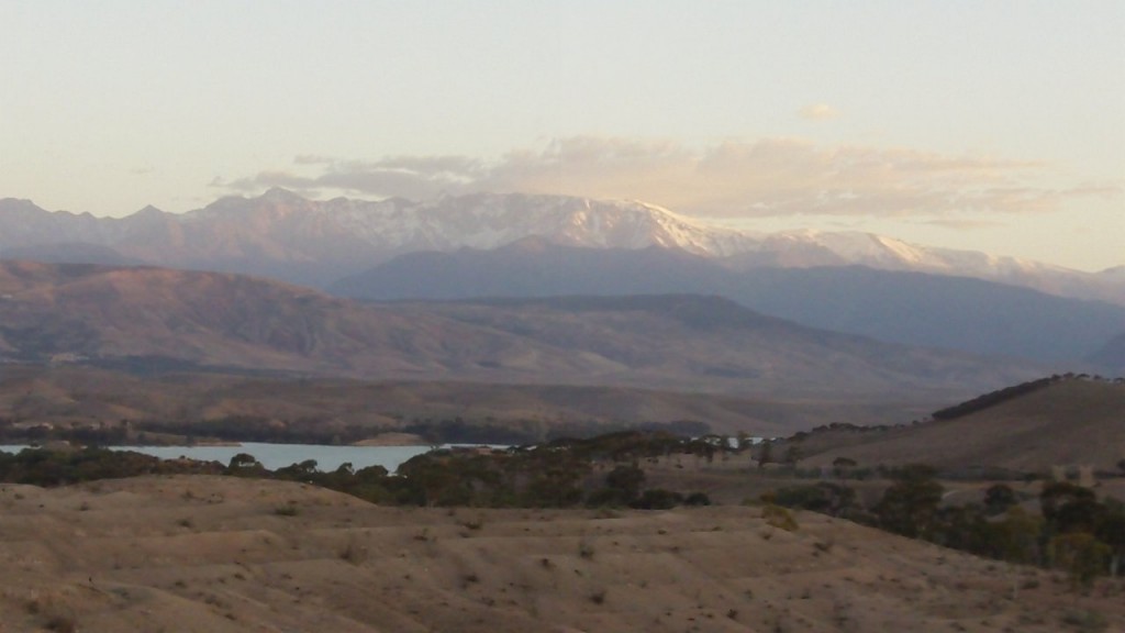 LallaTakerkoust barrage with High Atlas in the background